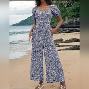Elegant Navy Floral Jumpsuit